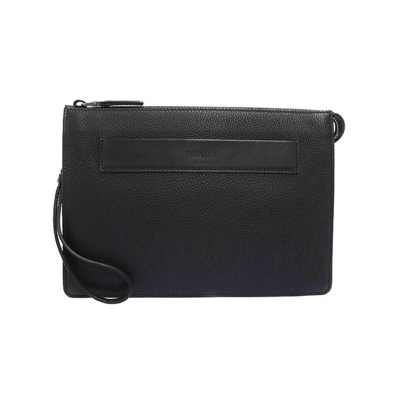 Prada Leather Clutch Bag Black